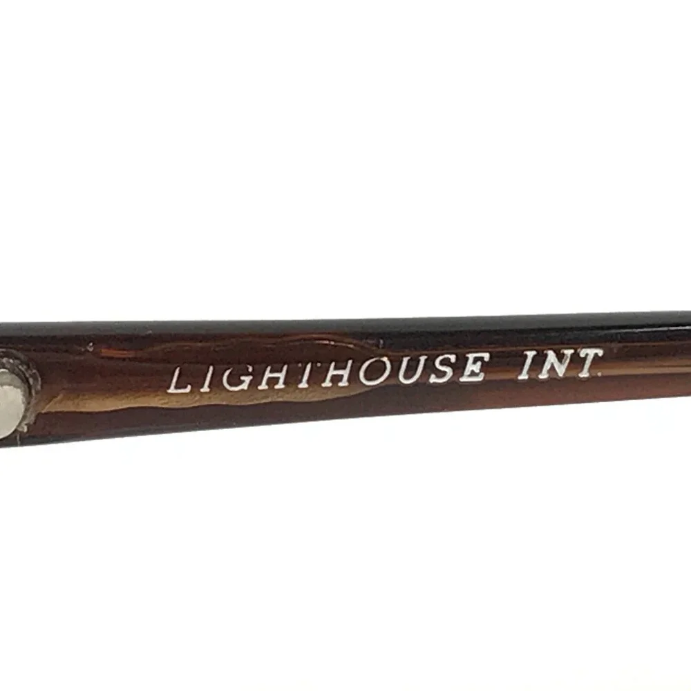 Vintage Lighthouse INT Eyeglasses Frames Brown Thick Rim Horn Rim 52-22-140